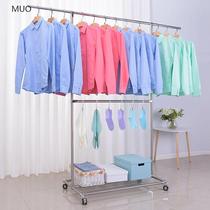 Stainless steel double floor drying clothes rack Easy single lever style clotheshorse heating sheet Indoor sundry clothes hanger