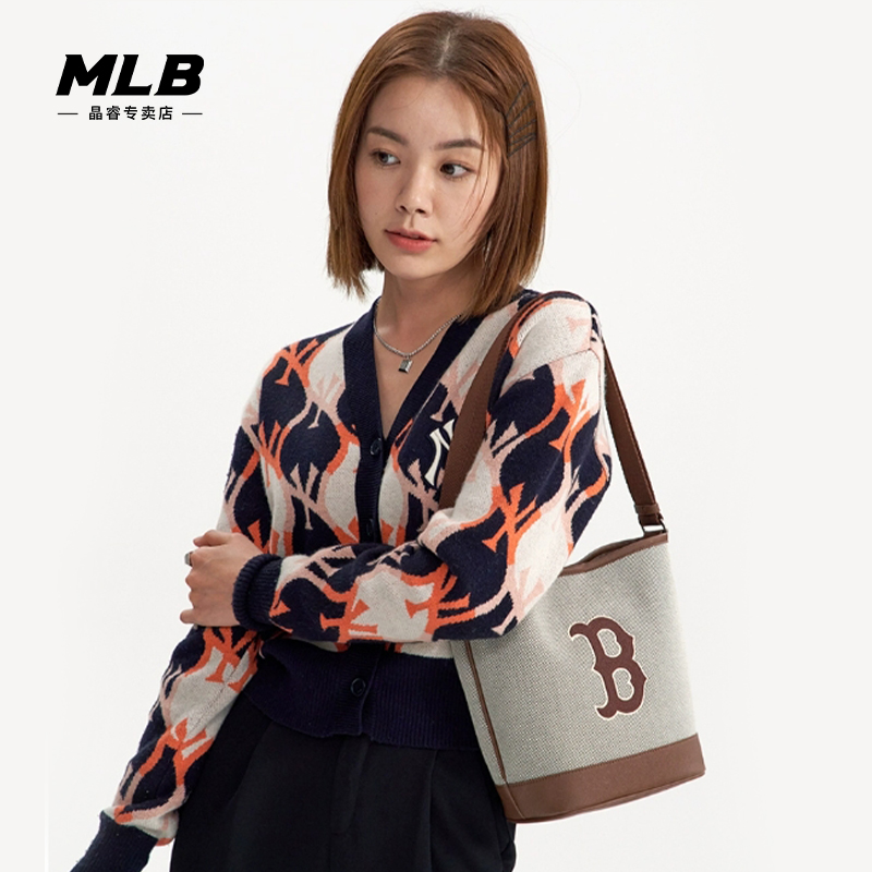 MLB男女情侣水桶包经典挎包时尚明星同款休闲百搭24春季BMS07 - 图3