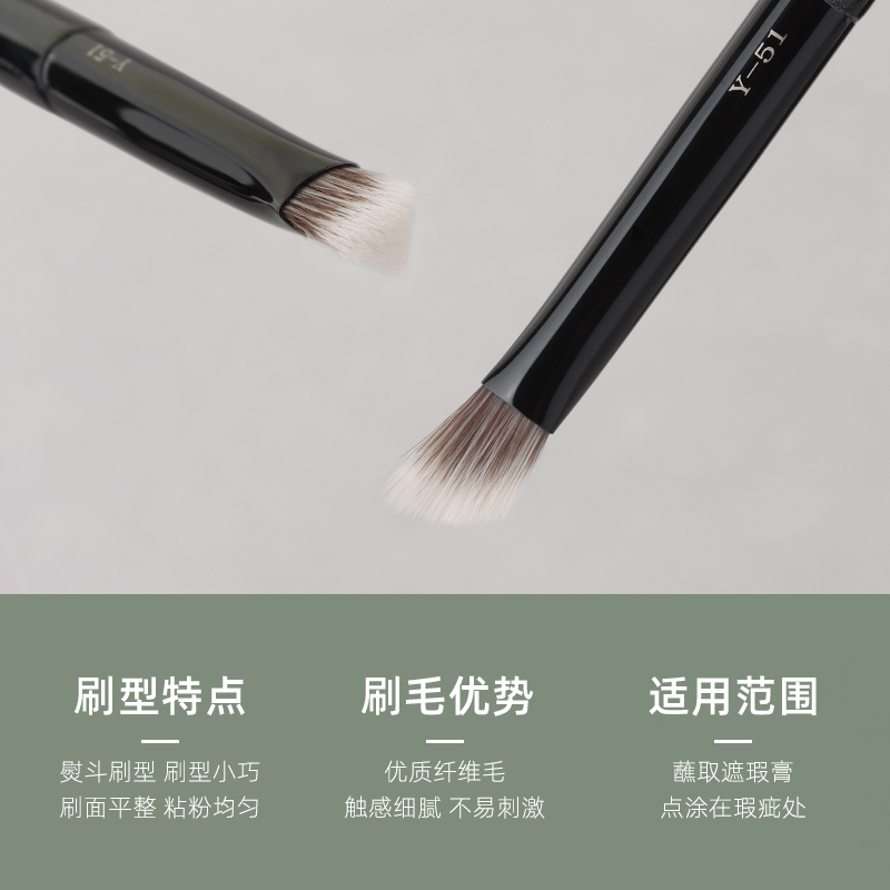 魅仔Y51小熨斗遮瑕刷三角提亮高光刷黑眼圈泪沟无痕遮暇化妆刷子 - 图0