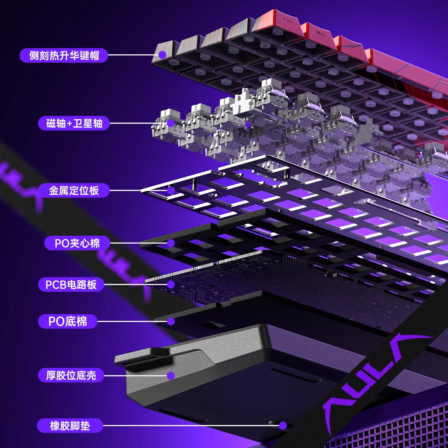 狼蛛Win60/mini60磁轴键盘无线有线三模电竞游戏超低延迟无畏契约