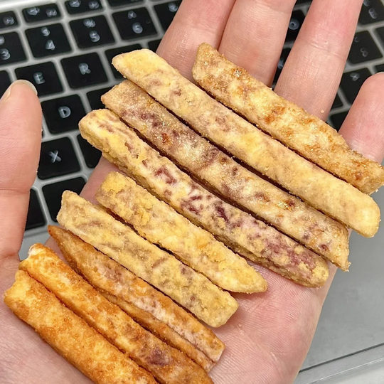 比薯条好吃！荔浦芋头条蟹黄香葱咸蛋黄酥脆追剧芋头酥解馋零食