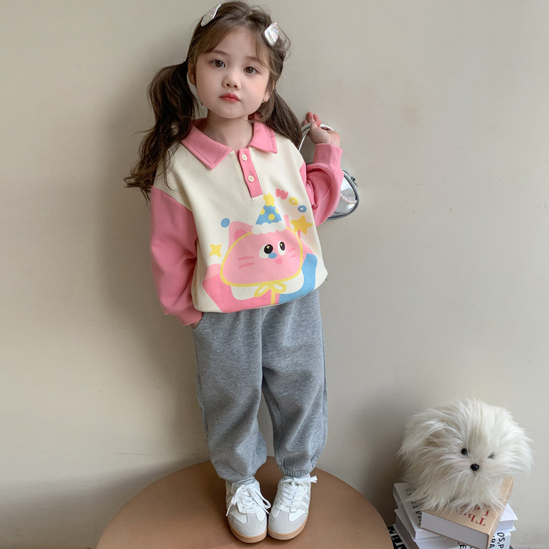 小女孩春季新款可爱多巴胺卫衣两件套女娃娃甜美卡通束脚裤套装潮,淘宝优惠券,粉丝福利购,淘宝优惠卷