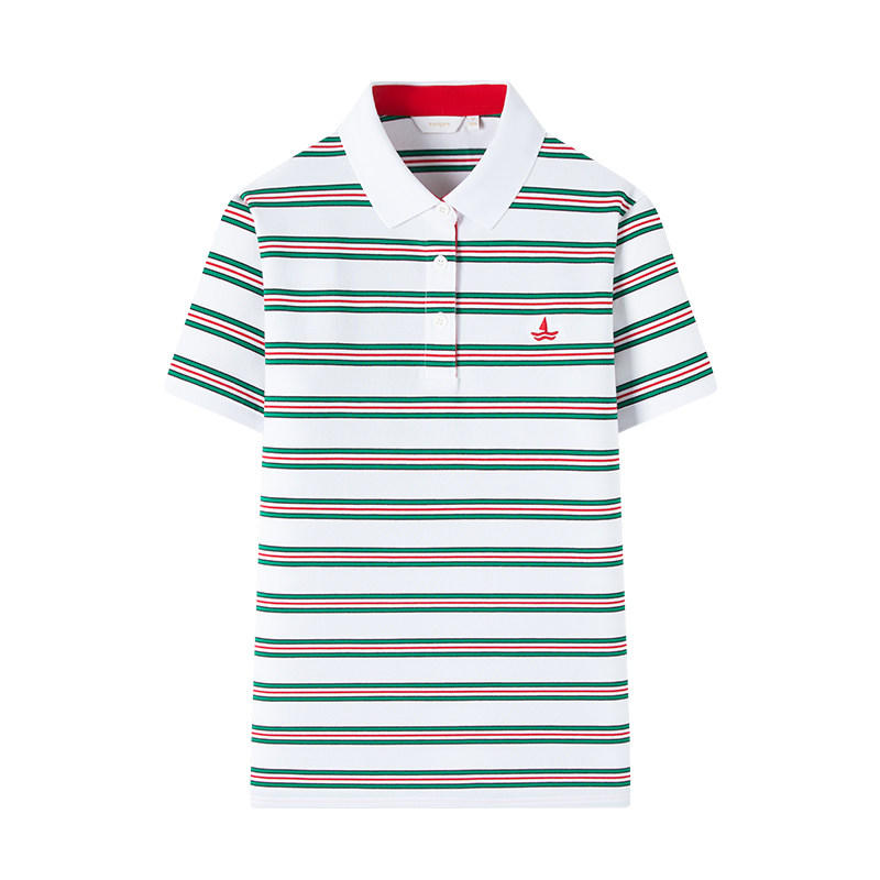 Navigare意大利小帆船夏季条纹短袖polo衫女士设计感翻领T恤,淘宝优惠券,粉丝福利购,淘宝优惠卷