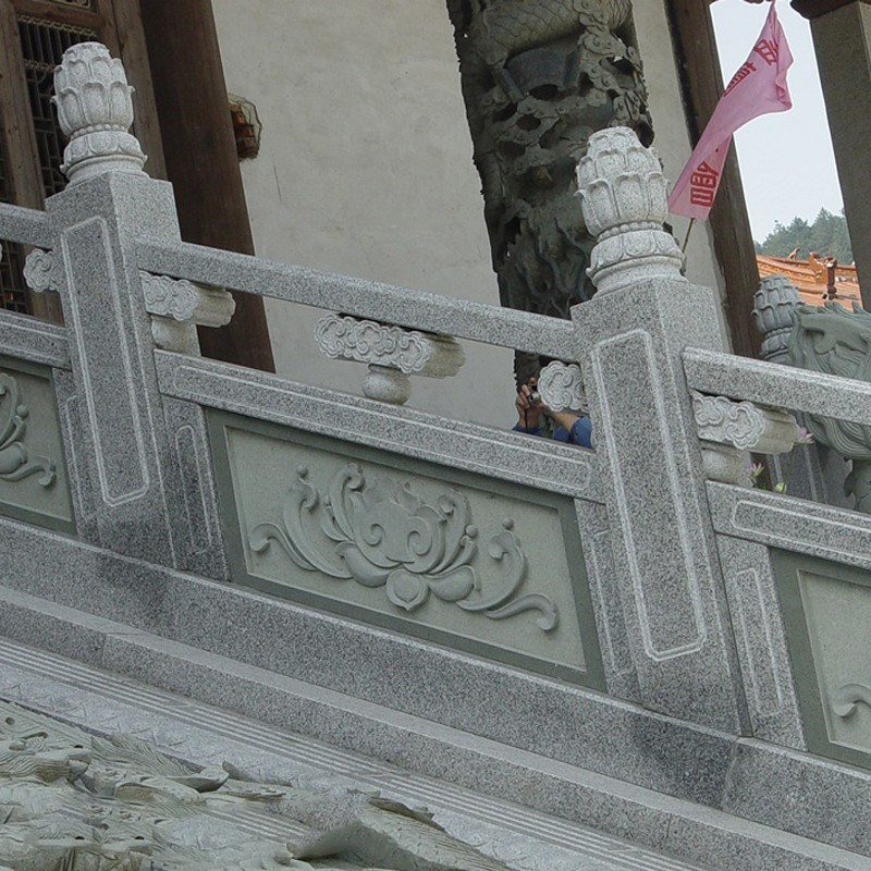 寺院仿古石雕栏杆 青石浮雕栏杆护栏L设计 栏板雕刻多种图案 - 图1