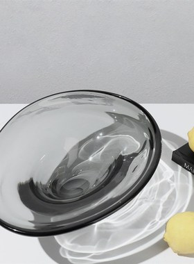 现代轻奢家居客厅餐桌玻璃果盘摆件样板房间餐厅简约收纳家用托盘