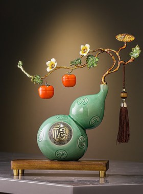 新中式事事如意葫芦招财摆件客厅电视柜酒柜高档装饰乔迁开业礼品