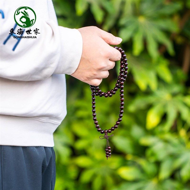 小叶紫檀手串女男女男檀香木料散珠子串珠项链108颗佛珠文玩手链,淘宝优惠券,粉丝福利购,淘宝优惠卷