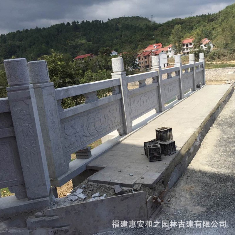 寺院仿古石雕栏杆 青石浮雕栏杆护栏L设计 栏板雕刻多种图案 - 图0