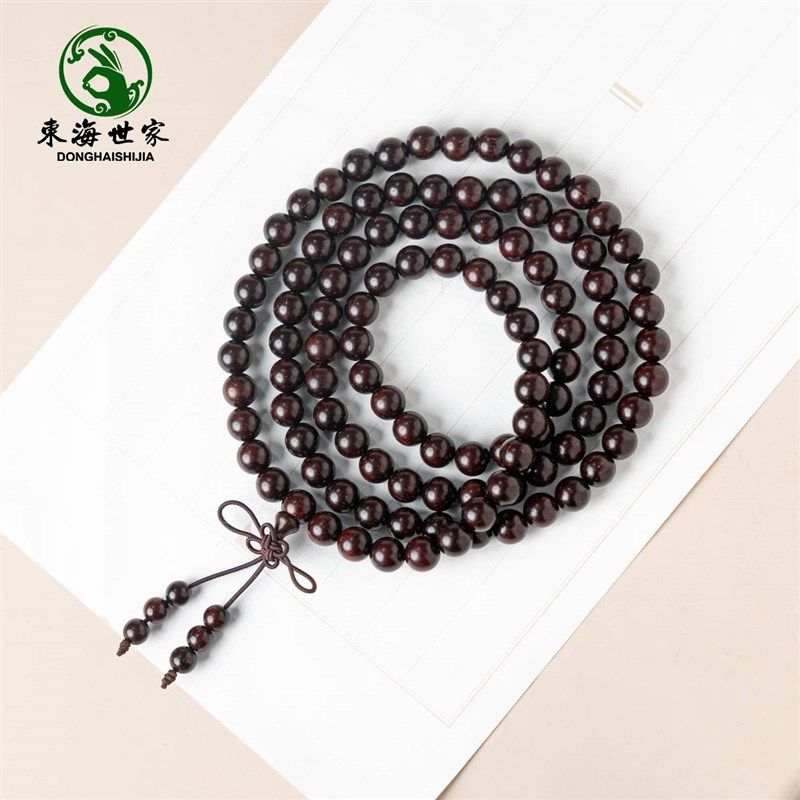 小叶紫檀手串女男女男檀香木料散珠子串珠项链108颗佛珠文玩手链,淘宝优惠券,粉丝福利购,淘宝优惠卷