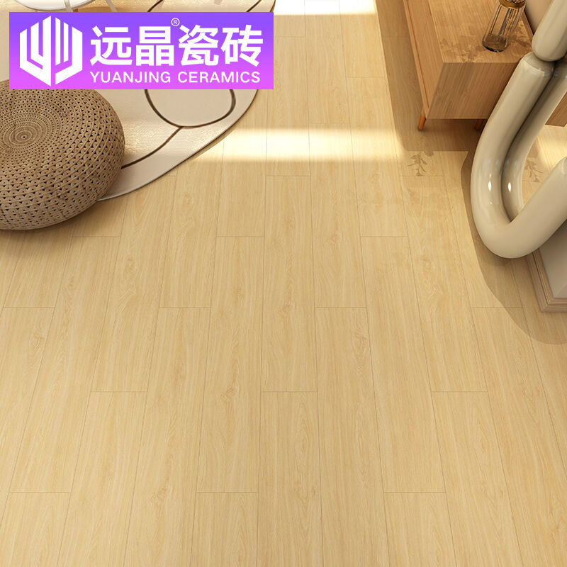 远晶200x1000奶油色瓷砖柔光精雕木纹砖日式客厅卧室广东佛山地板