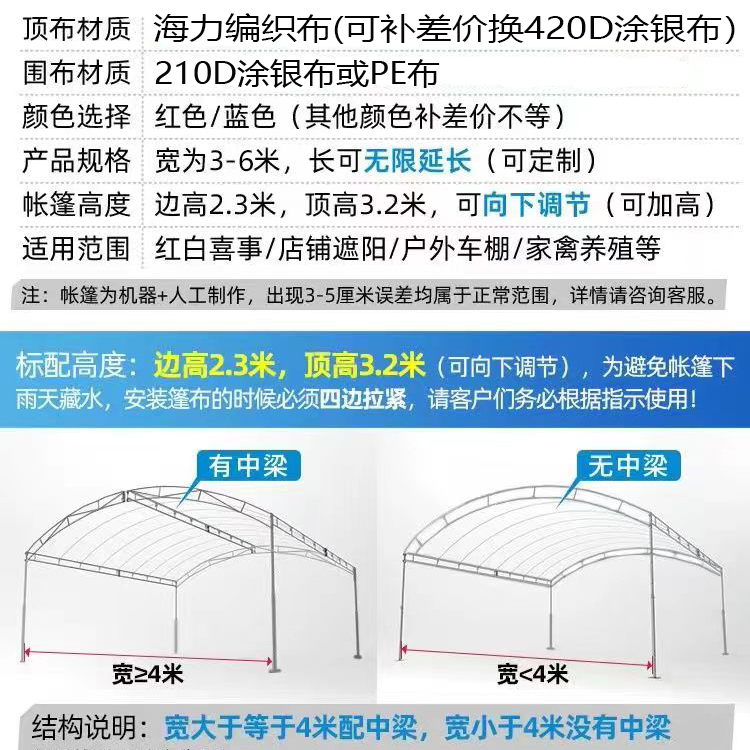 酒棚喜棚流动酒席帐篷农村红白喜事遮阳婚庆雨棚户外摆酒宴席车棚 - 图1