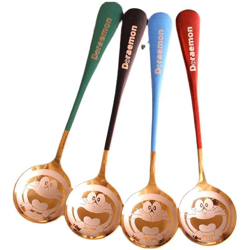 网红勺子个性汤勺调羹汤匙家用大号儿童不锈钢成人机器猫哆啦A梦T