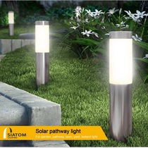 Solar Outdoor Courtyard Lamp Cylindrical Long Silo Shaped Floodlight Garden Waterproof Ground Lamp LED Lawn Arrangement Light