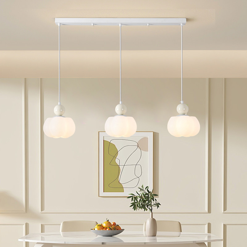 餐厅吊灯简约现代奶油风棉花创意灯罩饭厅餐厅灯餐桌吧台长形灯具,淘宝优惠券,粉丝福利购,淘宝优惠卷
