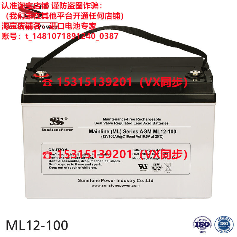 蓄电池AGM ML12-90 12V90AH免维护电池 原装进口 - 图0