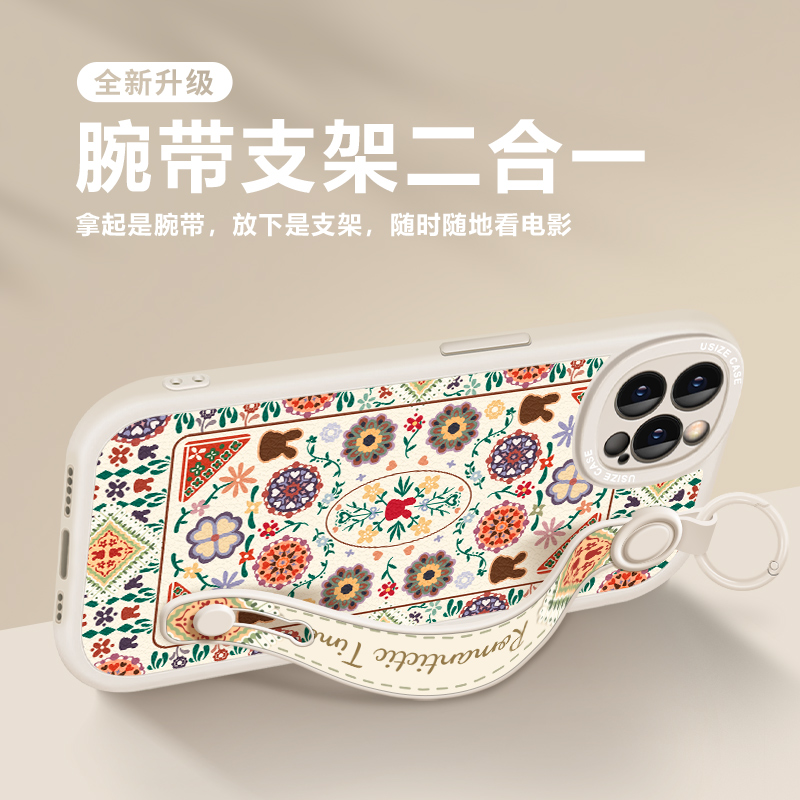 民族风花适用华为荣耀300Pro手机壳新款200Pro斜挎honor100挂绳腕带荣耀300女款荣耀80gt硅胶小众90高级软壳
