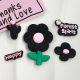 Black Sunflower Cactus PVC Silicone Patch DIY