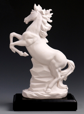 陶瓷珍藏版十二生肖马动物马素烧陶瓷摆件家局办公礼品白瓷工艺品