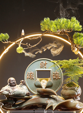 大师艺术高端新中式流水摆件循环水喷泉景观鱼缸客厅招财办公室