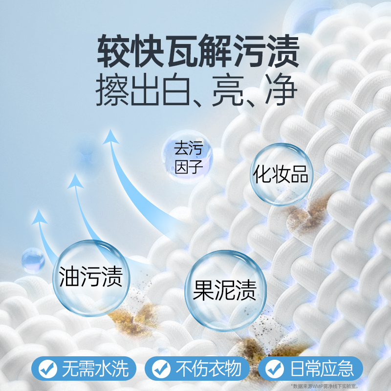 WVIP雾净羽绒服清洁湿巾免洗强力去污衣物去渍湿纸巾干洗专用
