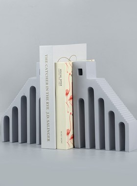 现代简约书房桌面书档摆件样板间售楼处博古架书柜办公Z室书靠摆