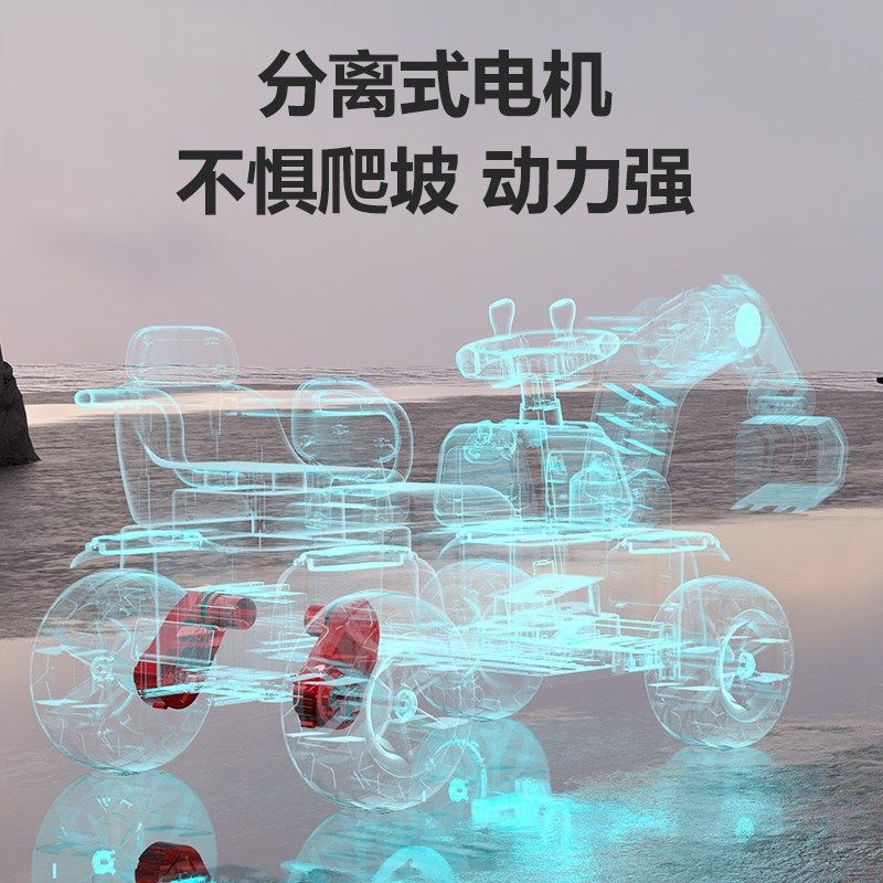 儿童挖掘机玩具车可坐人玩具女男孩遥控电动挖土机可坐工程车勾机,淘宝优惠券,粉丝福利购,淘宝优惠卷
