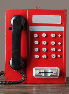 极速复古老式挂壁挂电话机模x型服装店酒吧橱窗装饰品壁饰摆件摄