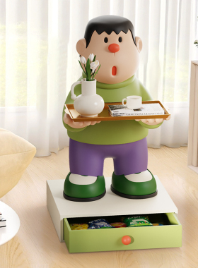 创意胖虎客厅装饰品摆件沙发边柜