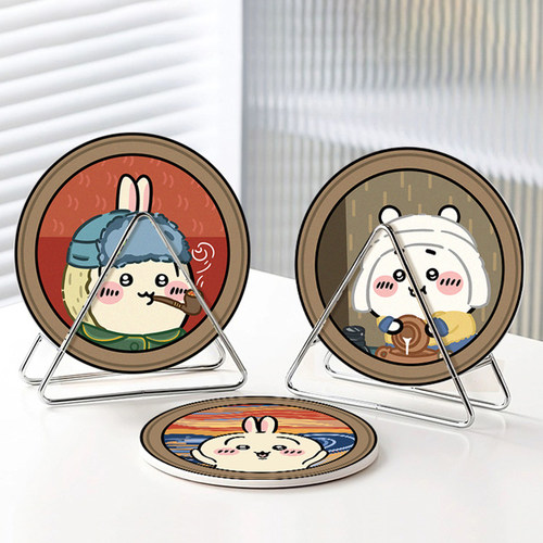 chiikawa卡通中古风隔热垫餐桌垫防烫锅垫砂锅专用耐高温碗垫杯垫 - 图2