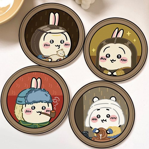 chiikawa卡通中古风隔热垫餐桌垫防烫锅垫砂锅专用耐高温碗垫杯垫 - 图3