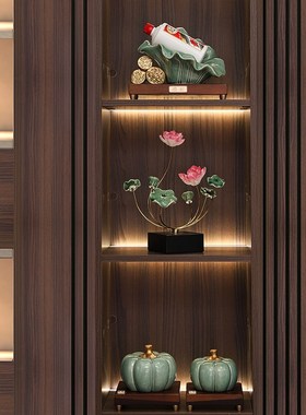 新中式南瓜摆件玄关客厅酒柜高档装饰G陶瓷冰裂釉财福丰收寓意好