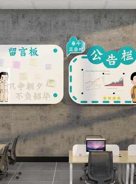 公告示栏展示板墙贴面磁吸式办公室装饰J企业文化公司宣传通知布