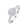 IGI Henan cultivated diamond Pt950 platinum diamond ring round group diamond micro-set 1 carat engagement ring for girlfriend