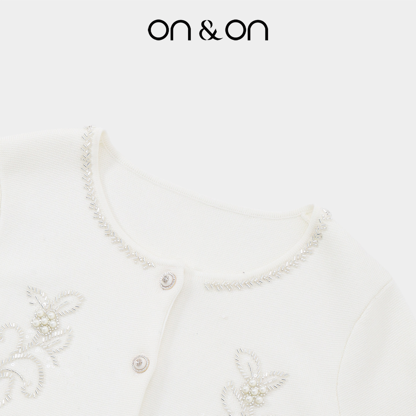 ON＆ON/安乃安2025秋冬新款法式小香风重工手工钉珠气质针织外套,淘宝优惠券,粉丝福利购,淘宝优惠卷