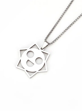 原动漫神项链八重神子小狐狸胡桃幽灵神里绫华魈不锈钢吊坠挂件男