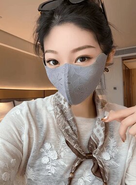 防晒口罩女2026夏季蕾丝防晒立体口罩女士护眼角轻薄透气遮脸面罩