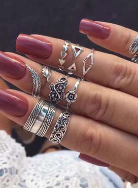 极速Fashionable Ring CombinatioEn Ring with Diamond Set