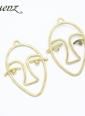 极速YuenZ 10pcs 26 Sotyle Face KC Gold Color Trendy Charm Wo