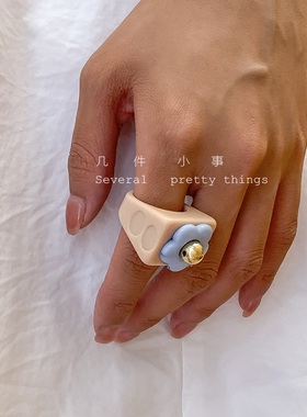 极速[几b件小事]森女系小清新甜美可爱小碎花立体花朵糖果色压克