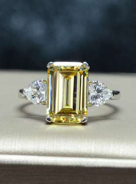 极速Sapphire Jewelry Synthetic Sapphire Ring EmeraldX Cut Re