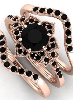 极速CHUHAN 3Pcs/set Women Vintage Jewelry Rose Gold XRings F