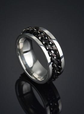 极速8mm Punk Titanium Steel Roman NumeralM Twist Chain Rings