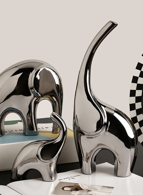 极速北欧简d约现代家居摆设轻奢大象工艺品客厅酒柜电视柜装饰品