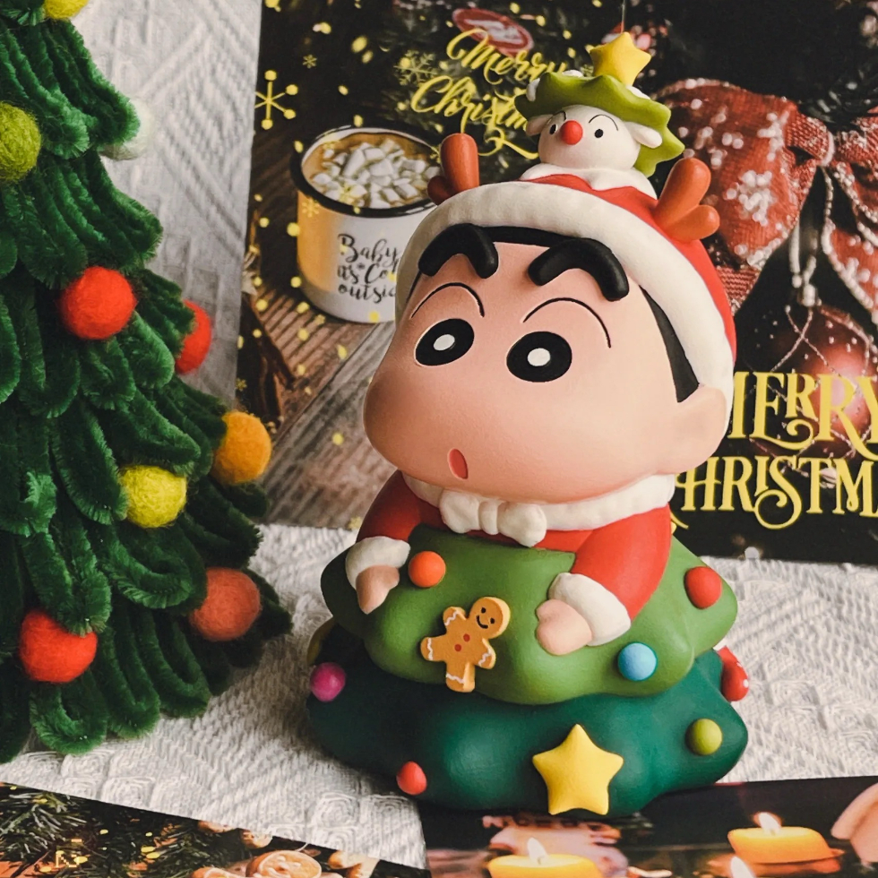 【拾壹】圣诞蜡笔小新手办圣诞树小新可爱公仔玩偶桌面摆件礼物,淘宝优惠券,粉丝福利购,淘宝优惠卷