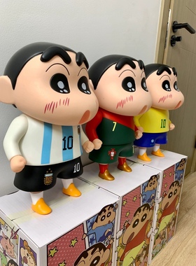 【拾壹.】蜡笔小新梅西手办1:1库里新之助公仔潮玩日本动漫摆件