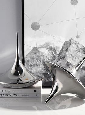 新款直销简约金属陀螺摆件现代轻奢红酒架酒柜房间装饰品家装软装