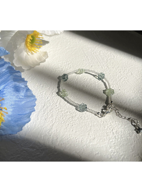 霜色｜原创捷克珠透明小花琉璃精致个性米珠串珠手链