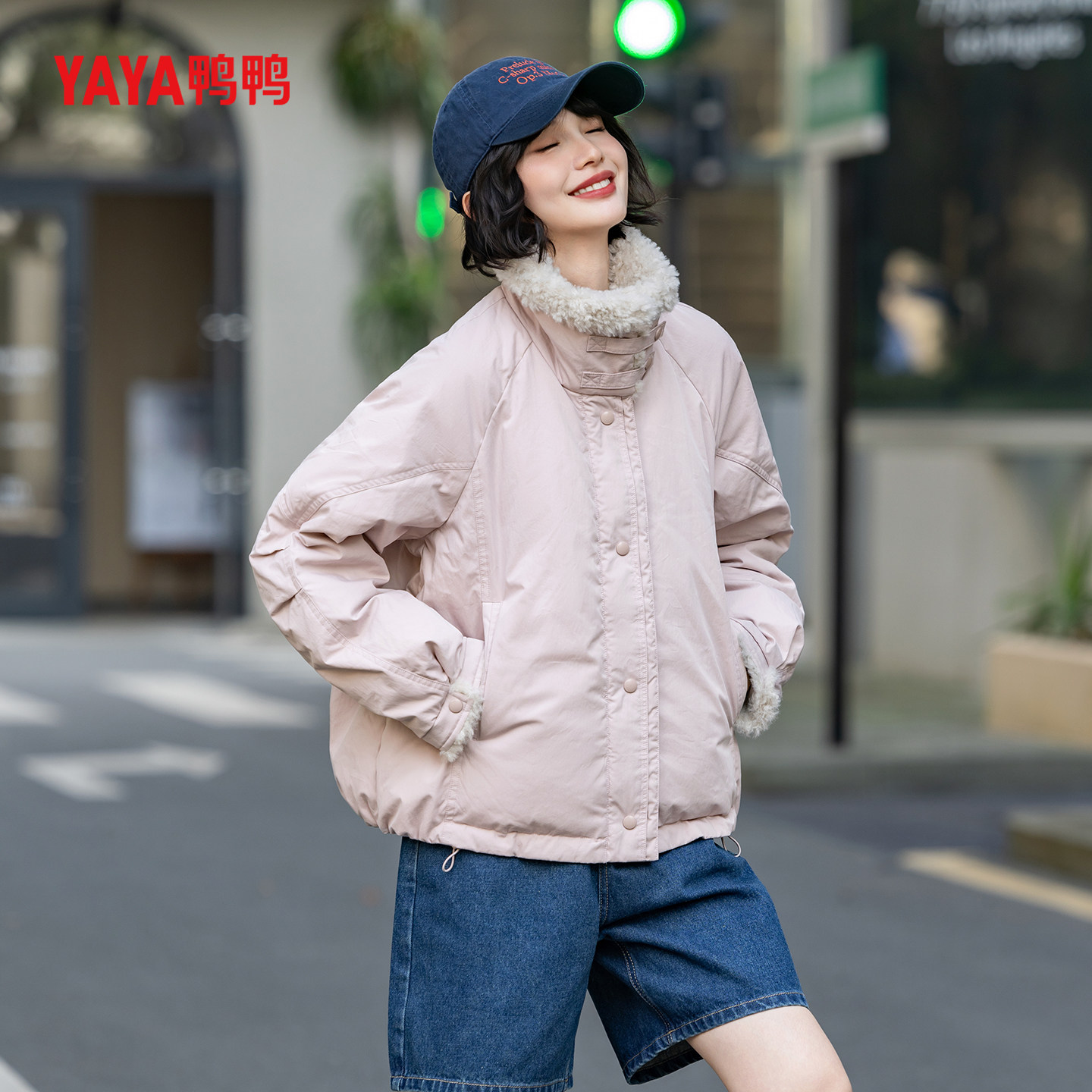 YAYA鸭鸭25年秋冬新款洋气修身羽绒衣小个子百搭毛领派克服羽绒服,淘宝优惠券,粉丝福利购,淘宝优惠卷