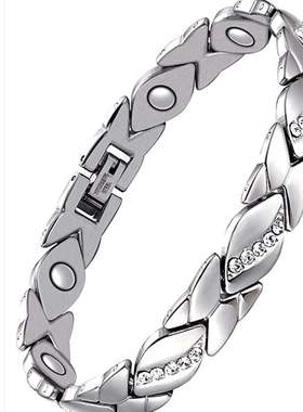 伟婉欧美新品树叶手链镶钻手链树叶磁石手链厂家