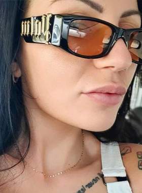 黑框朋克字母时尚 2022新款潮流ins嘻哈风高级感小脸墨镜女